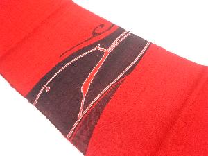 手織り真綿紬抽象模様織出し名古屋帯